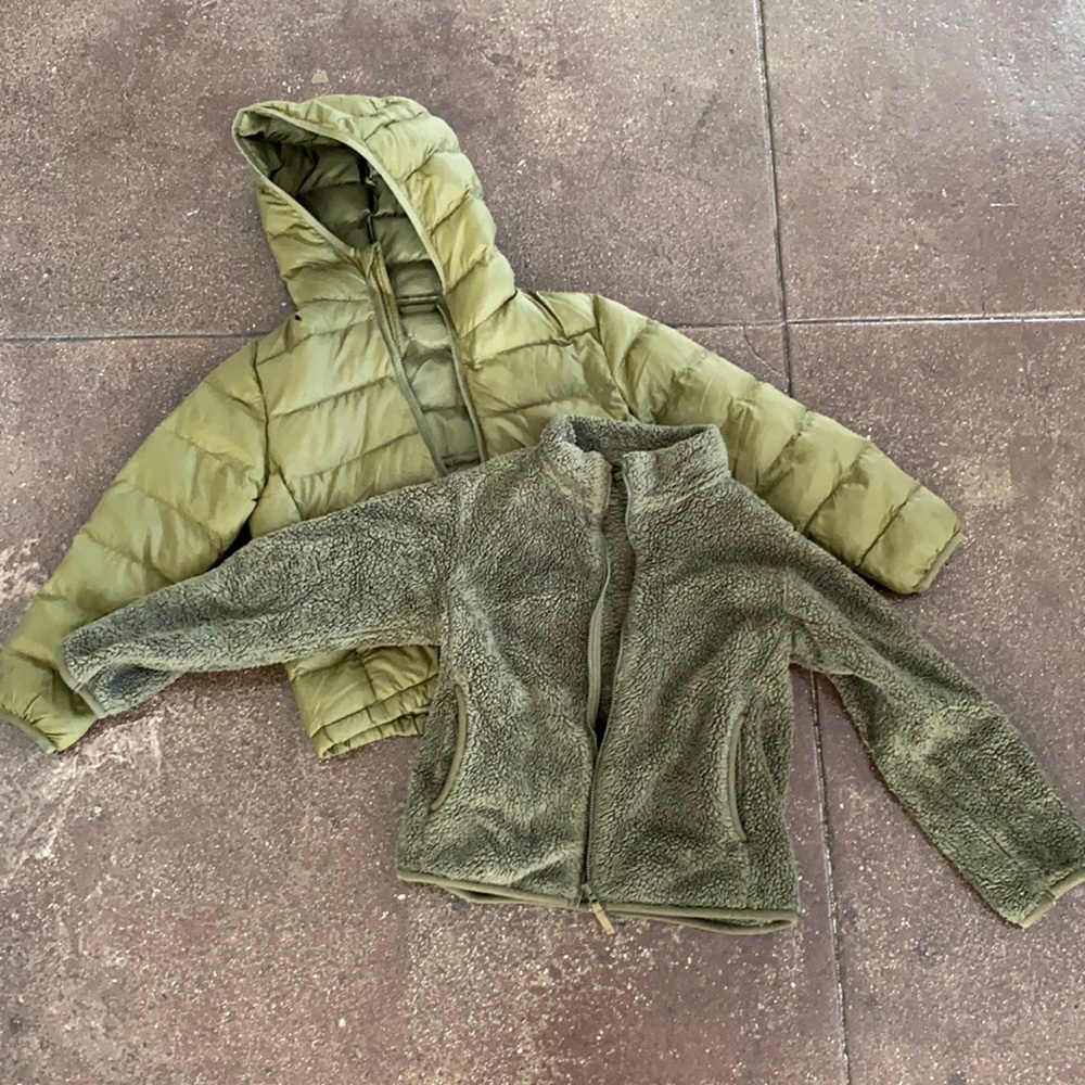 Uniqlo Puffer and Fuzzy Zip Up